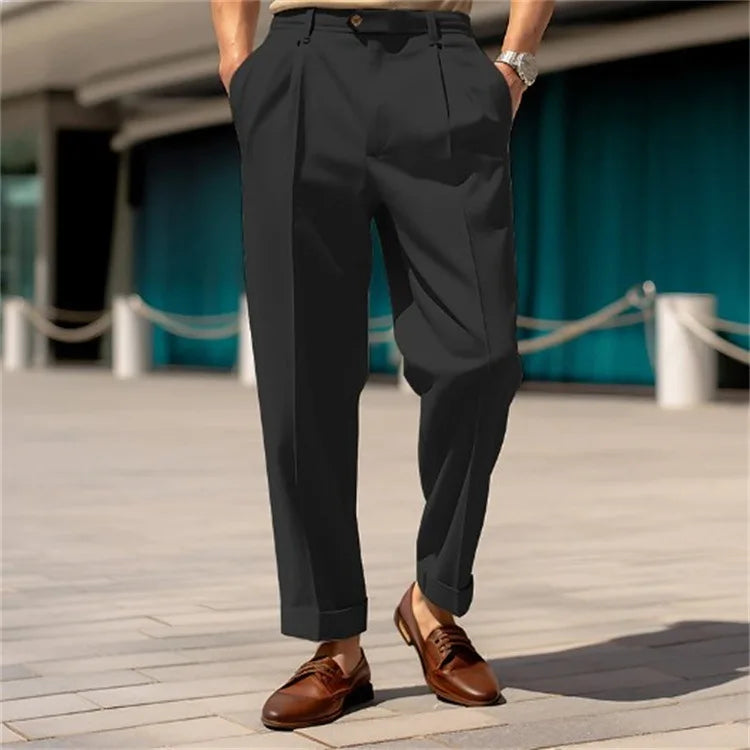 Men’s Straight Mid-Waist Formal Pants