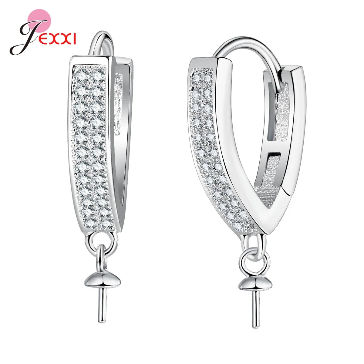 Trendy 925 Sterling Silver Earring Hooks For DIY Jewelry Makings Cubic Zirconia Earring Clasps Accessories