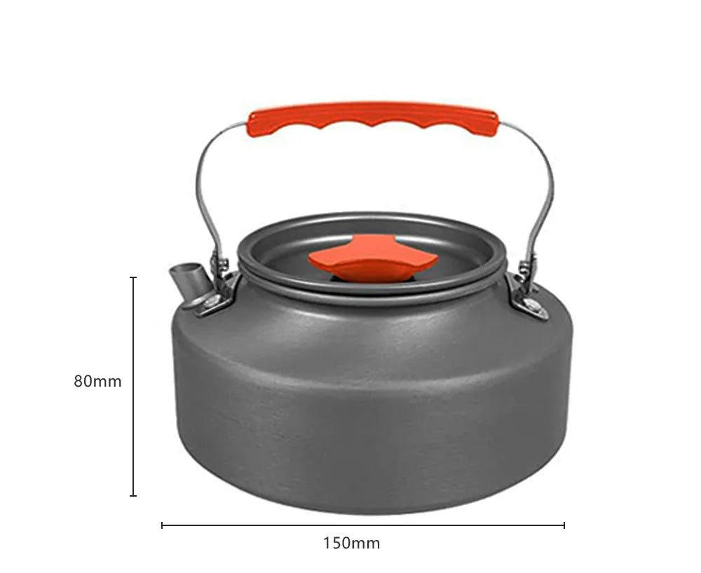 Outdoor Camping Cookware Set – Stainless Steel Pot & Kettle