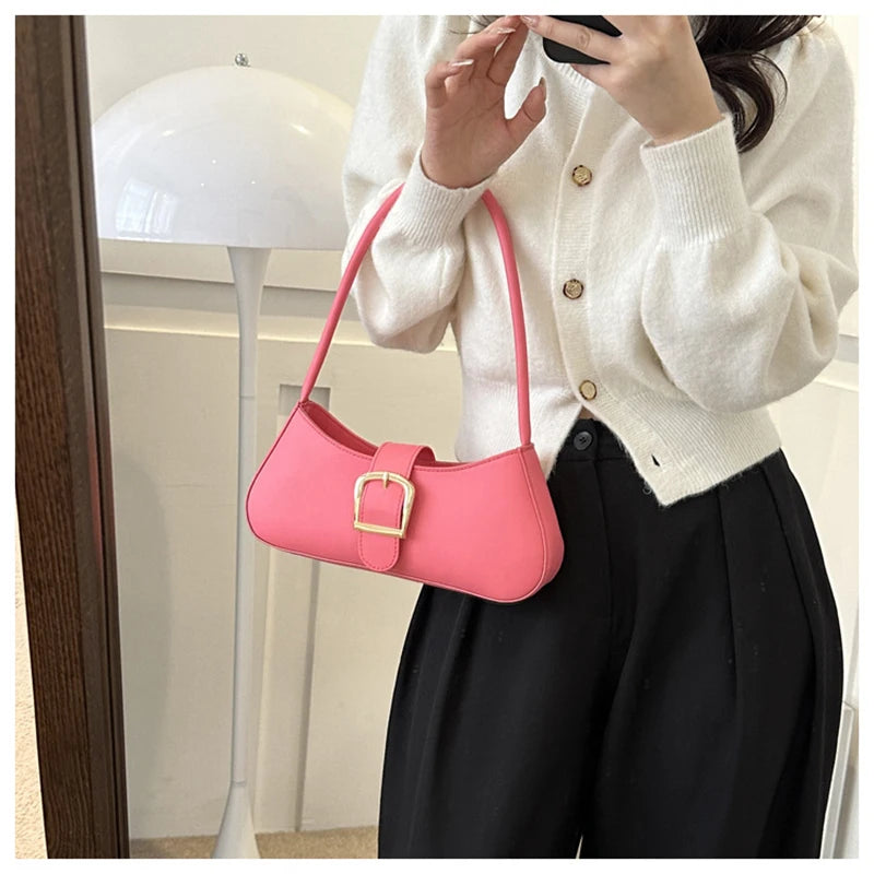 Women’s PU Leather Shoulder Bag – Vintage Soft Armpit Purse