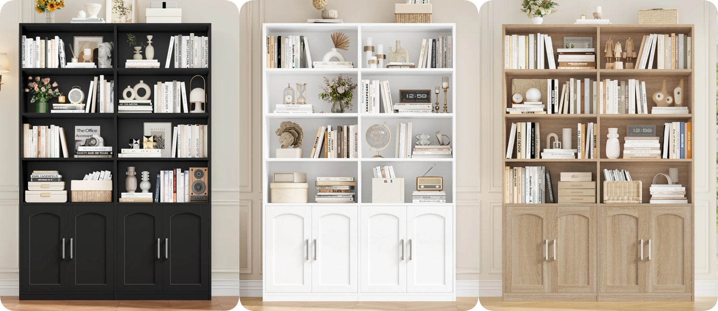 Getone Bookshelf Wardrobe with 12 Compartments & Doors