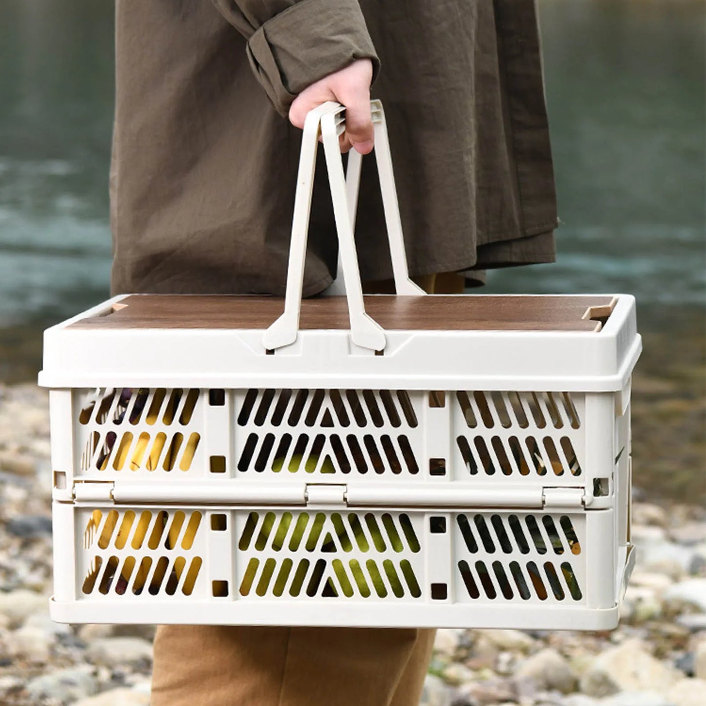 Foldable Camping Storage Basket Large Capacity