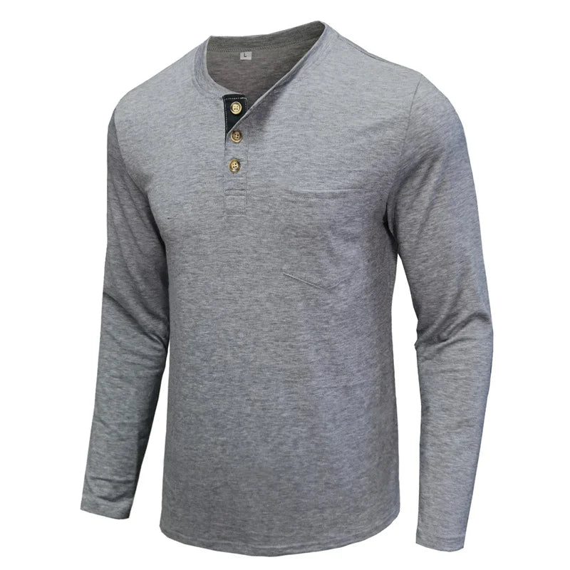 Men’s Casual Long Sleeve Elastic T-Shirt