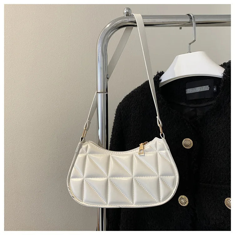 Vintage Fashion Versatile New Women's Bags Solid Rhombic High-End Texture Simple Generous Temperament Crossbody Shoulder