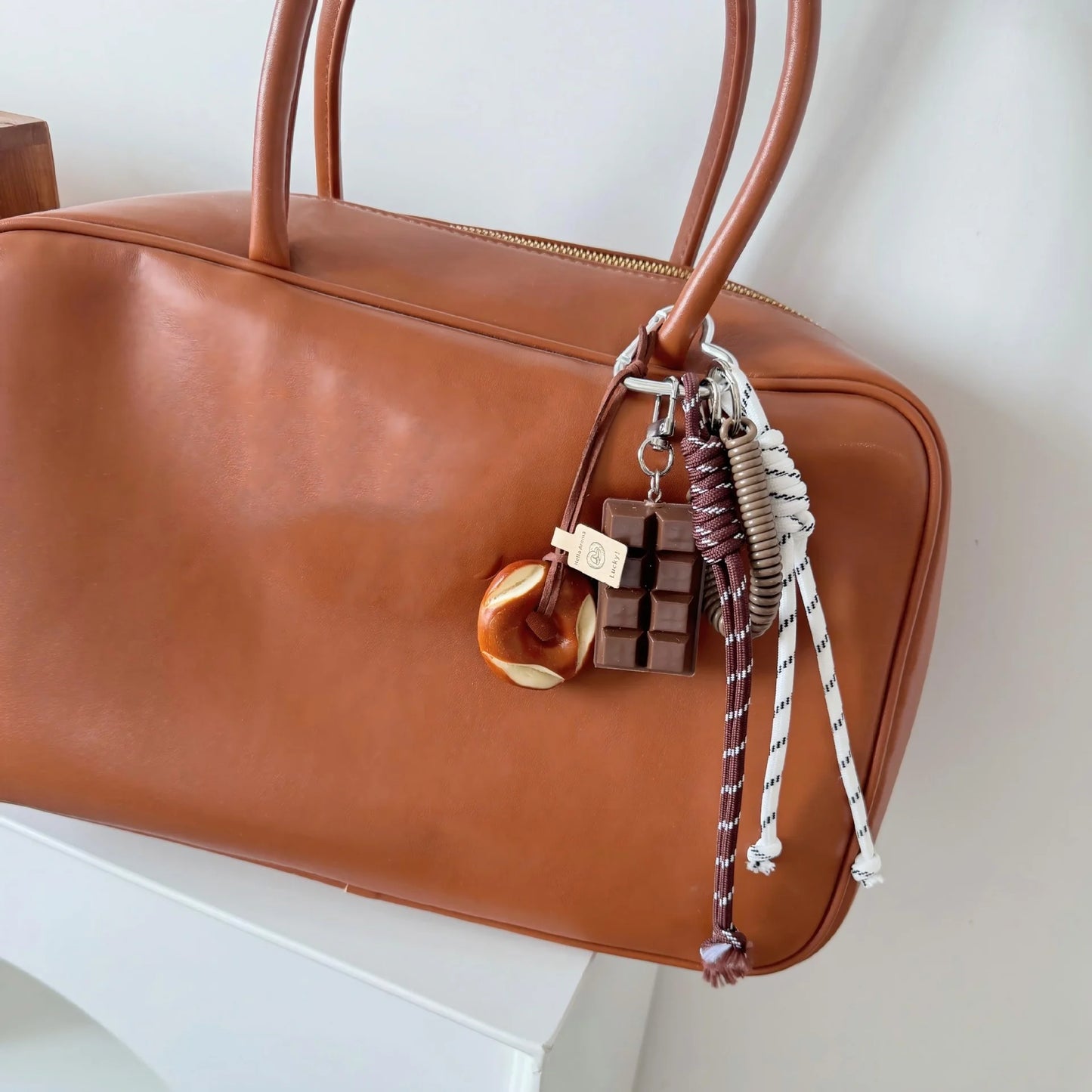 Sausage Dog Bear Keychain Braided Rope Baseball Bread Bead Pendant Mobile Bag Bag Fashion Accessories New Year Gift For Girl Kid