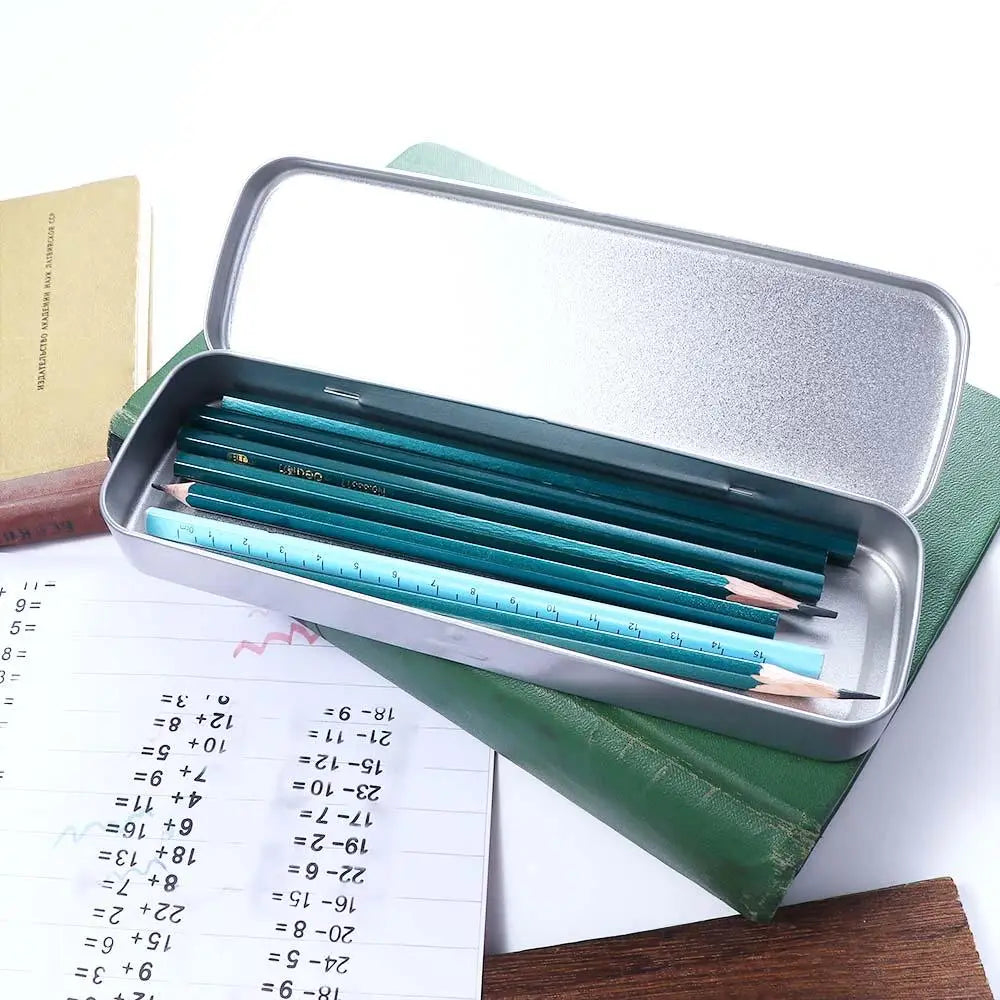 School Supplies For Kids Pen Box Single Layer Student Metal Stationery Box Pencil Storage Box Pencil Box Pencil Case