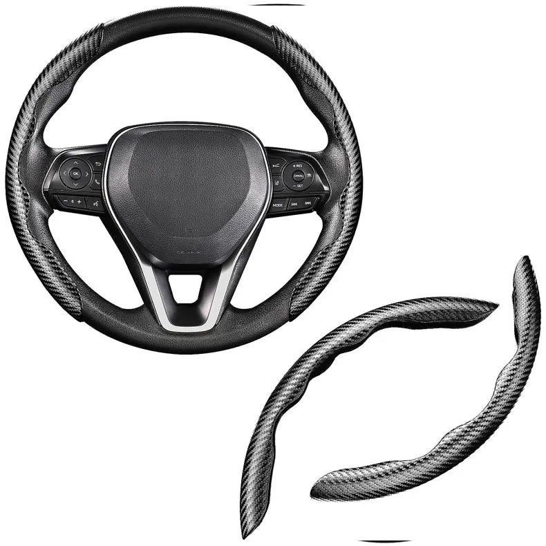 Carbon Fiber Steering Wheel Cover Universal Car Accessory