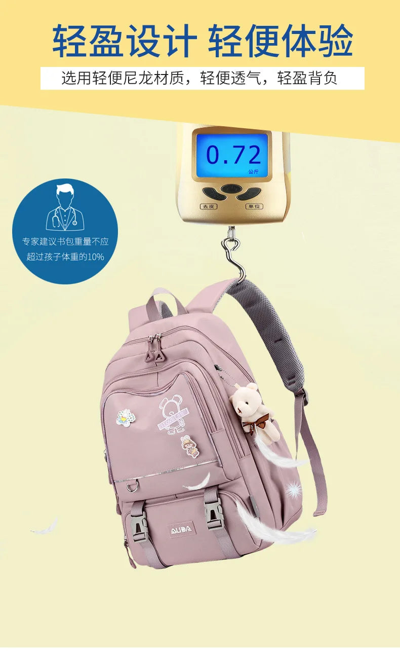 Children School Bags For Girls Large Schoolbag Kawaii Primary School Backpack Kids Book Bag Waterproof Laptop Travel Rucksack