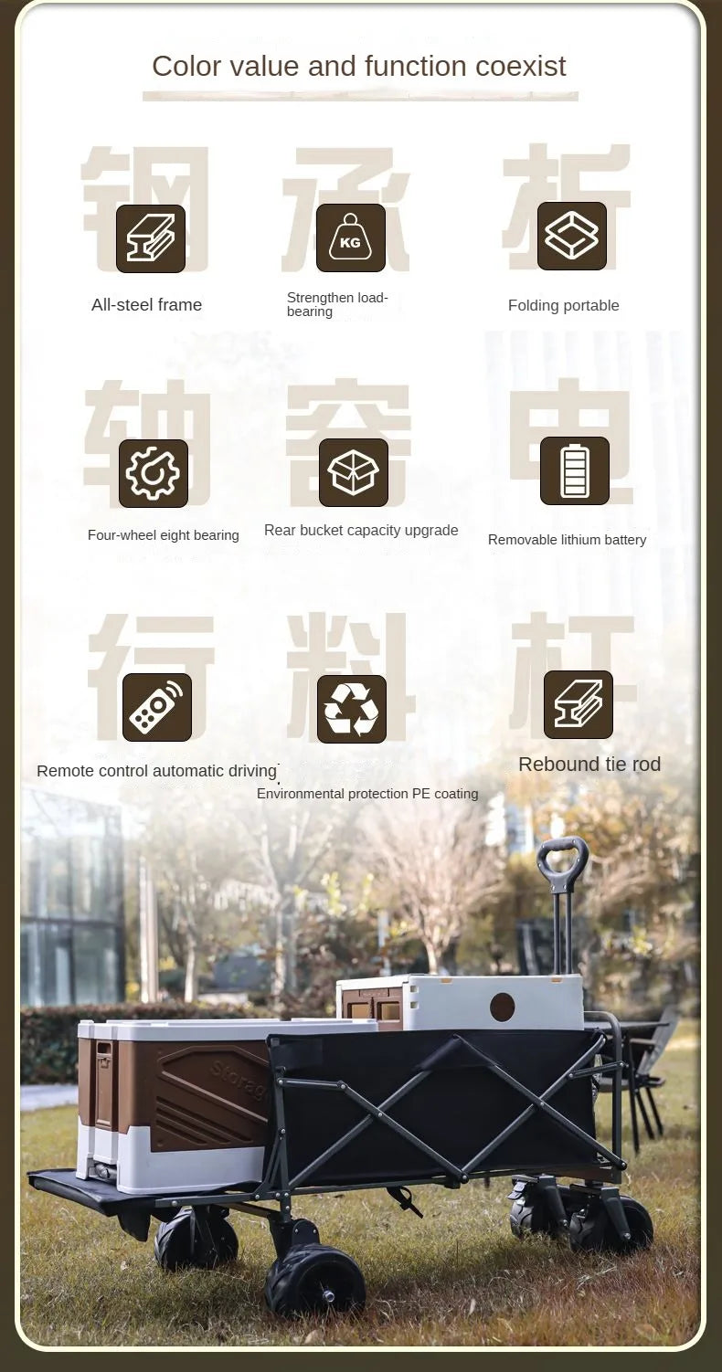 Folding Camping Cart – Heavy Duty Outdoor Utility Wagon