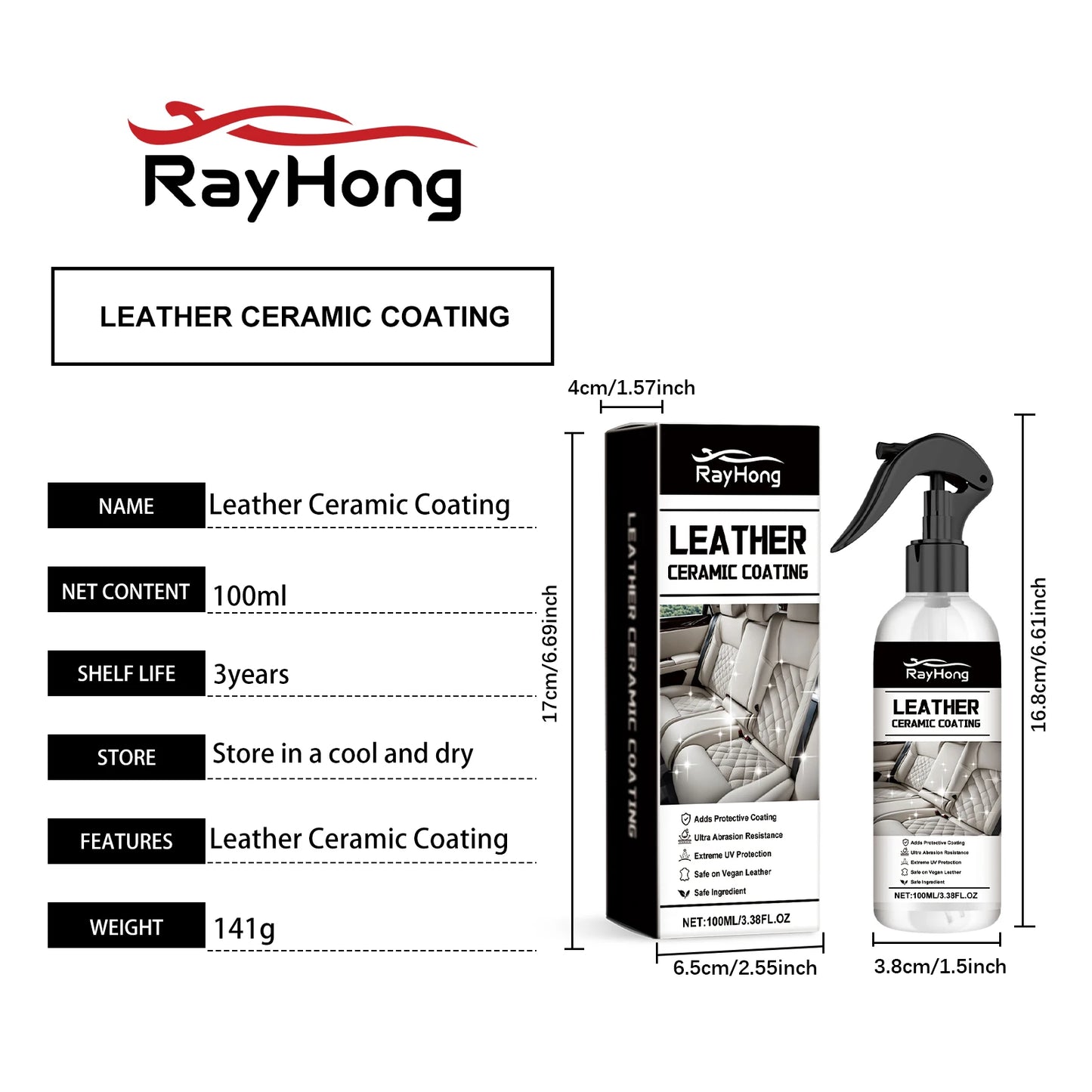 Leather Ceramic Coating Spray Cleaner & Renovation