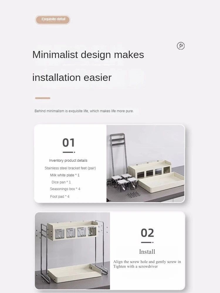 Multi-Functional Kitchen Seasoning & Storage Rack