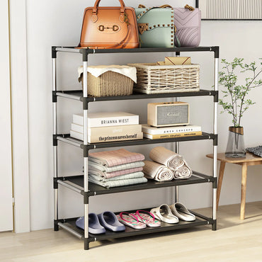 Metal Shoe Rack – Space Saving Black Shoe Storage Organizer