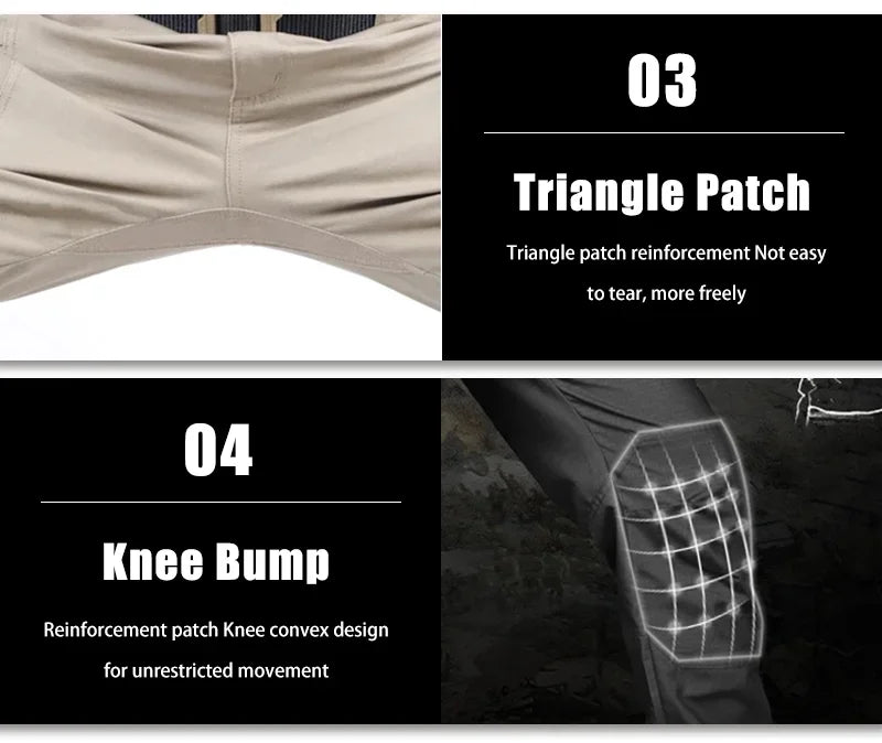 Men’s Waterproof Cargo Pants Multi-Pocket Training Trousers