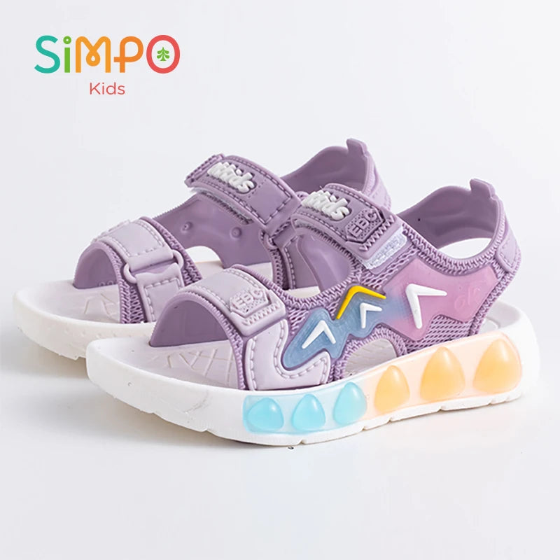 Sport Sandals For Children Breathable Wear-resistant Soft Shoes With Adjustable Velcro Boys & Girls Outdoor Footwear Summer