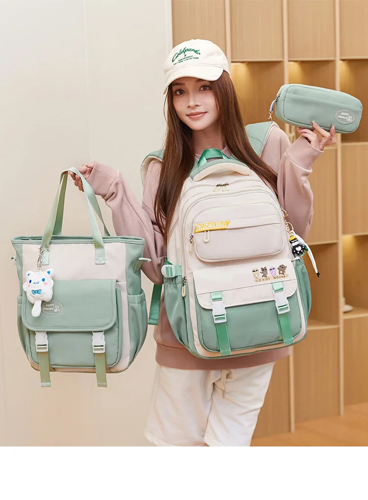 Children School bags set Girls Primary Backpack Kids school backpcak 3 pcs princess schoolbags kids mochilas escolar infantil