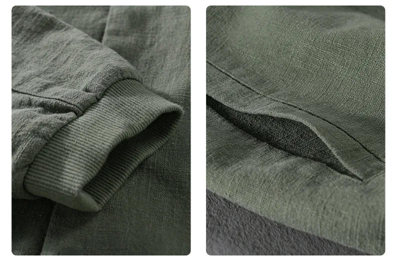 Men’s Cotton Linen Jacket – Casual Travel Stand Collar