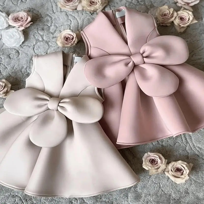 Summer Sleeveless Ball Gown Children Host Piano Performance Birthday Party Flower Girl Dresses A4080 Para Niñas Ropa Para Niña