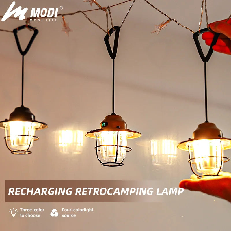 Modern Outdoor Camping Lamp – Dimmable Rechargeable Lantern