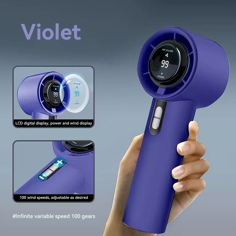 Xiaomi MIJIA Handheld High-speed Fan USB Charge Mini Portable 100 Speed Turbo Violent Small Outdoor Powerful Fan 3000mAh Battery