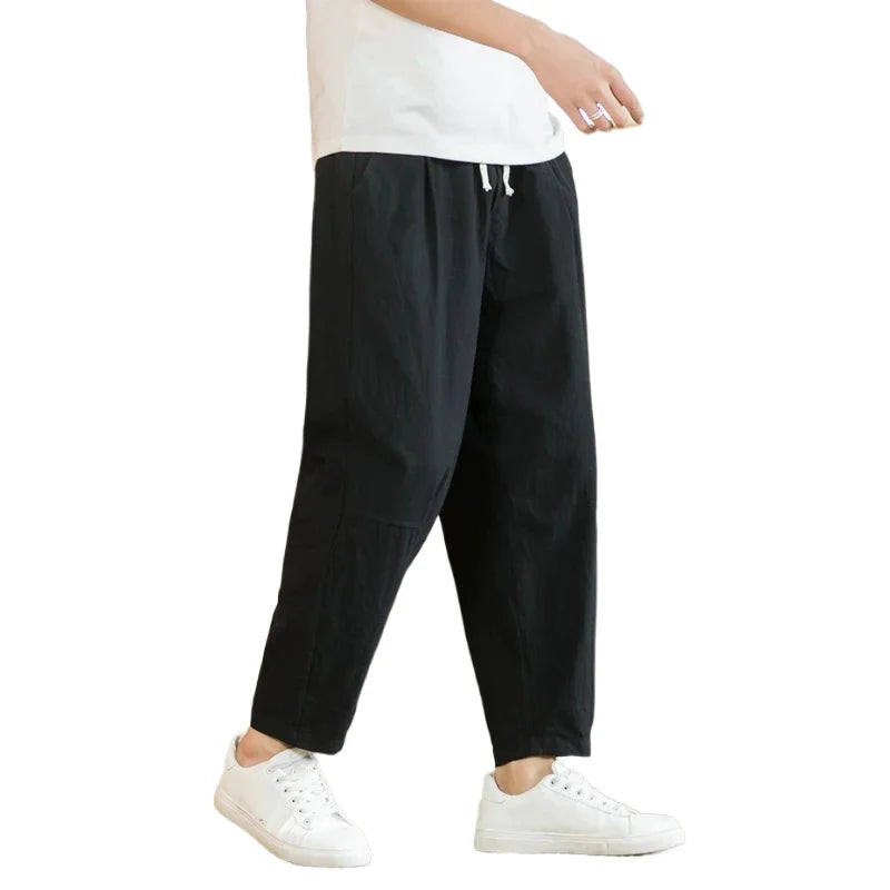 Men’s Cotton Linen Pants – Casual Loose Streetwear