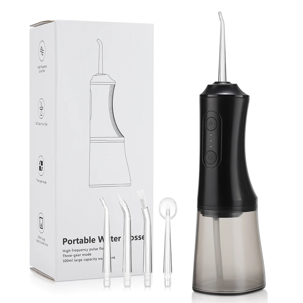 Portable Oral Irrigator Water Flosser + Electric Toothbrush Rechargeable Dental Water Jet Teeth Cleaning Whitening Oral Care Set