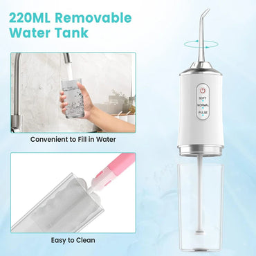 220ML Portable Oral Irrigator – USB Rechargeable Water Flosser