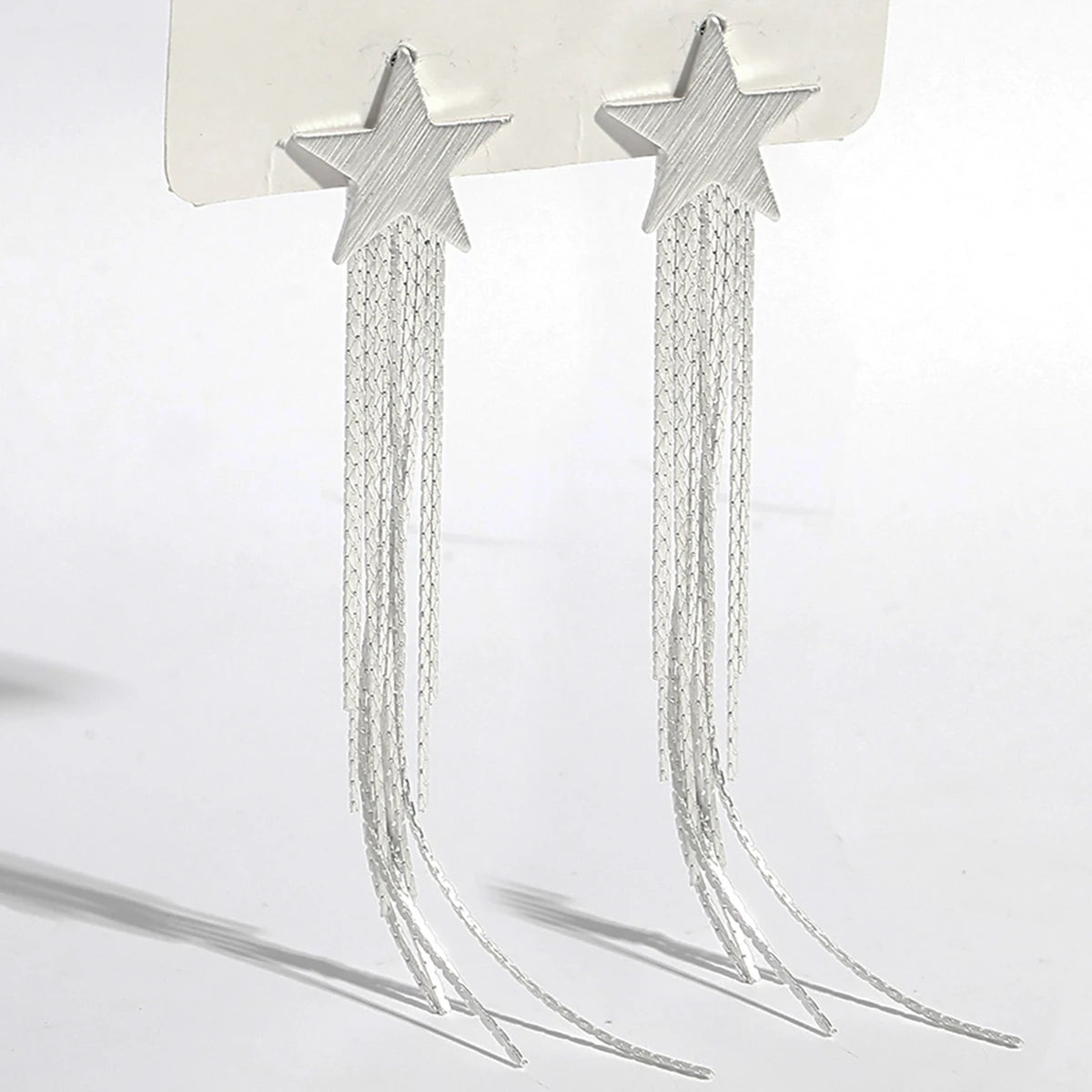 AENSOA Gold Star Tassel Drop Earrings for Women