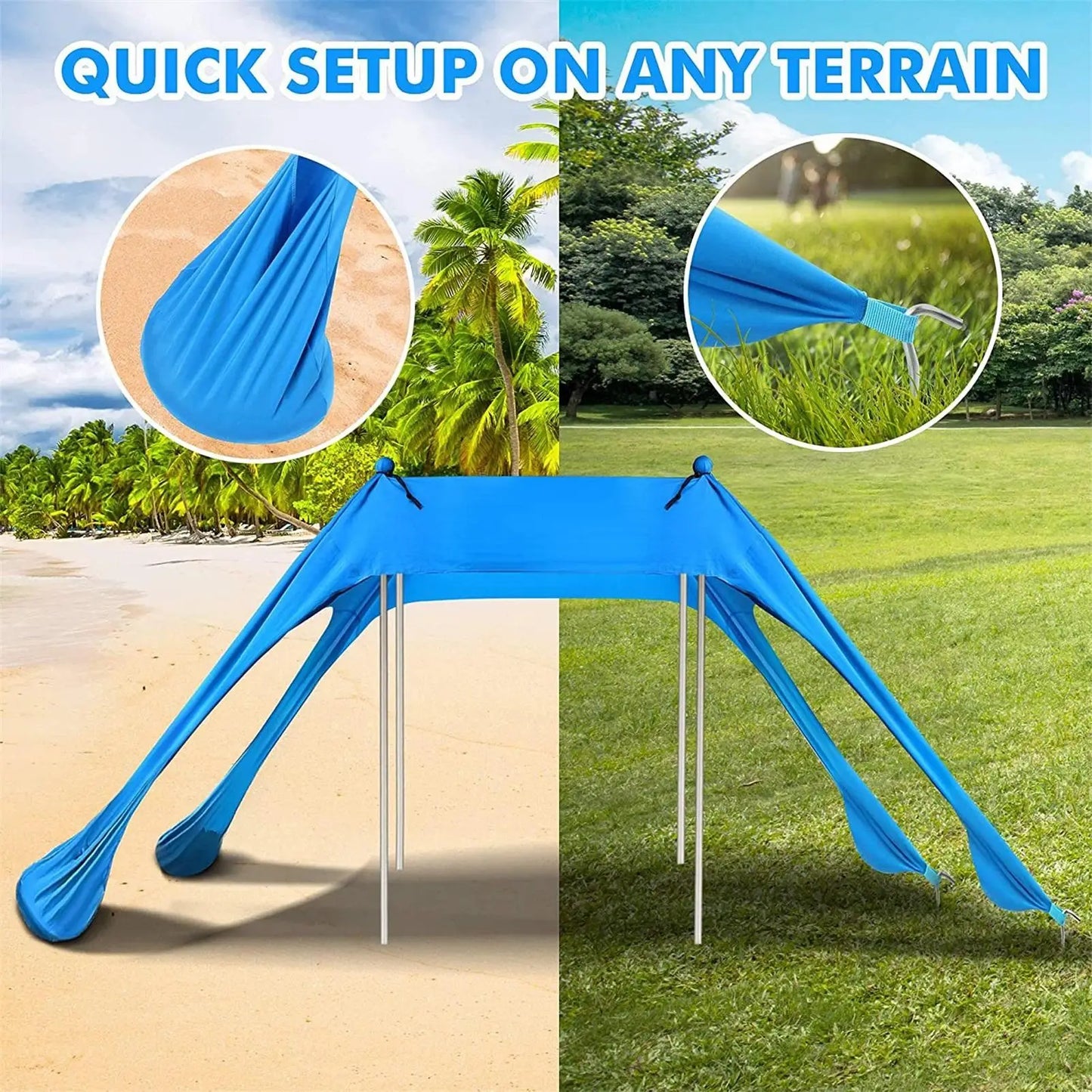 Camping Beach Canopy Tent 1-3 Person UV Sunshade Shelter