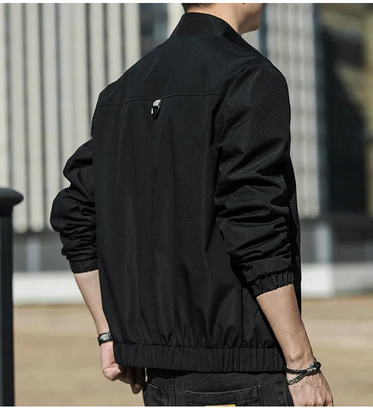 Men’s Autumn Stand Collar Jacket – Korean Style