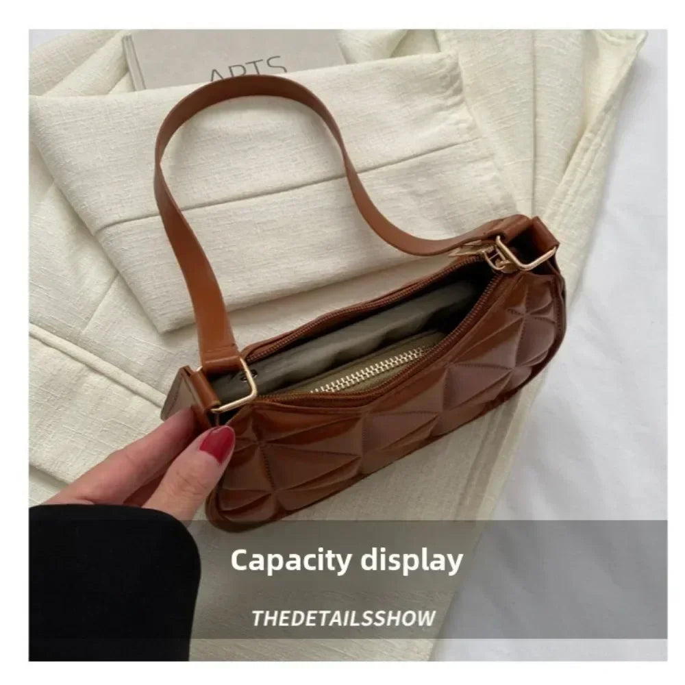 Vintage Fashion Versatile New Women's Bags Solid Rhombic High-End Texture Simple Generous Temperament Crossbody Shoulder