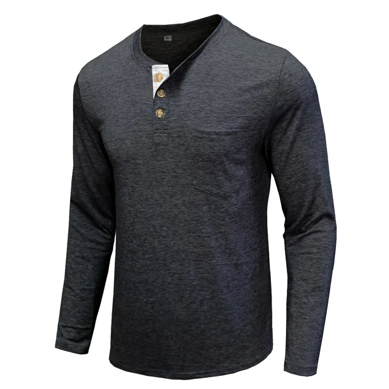 Men’s Casual Long Sleeve Elastic T-Shirt