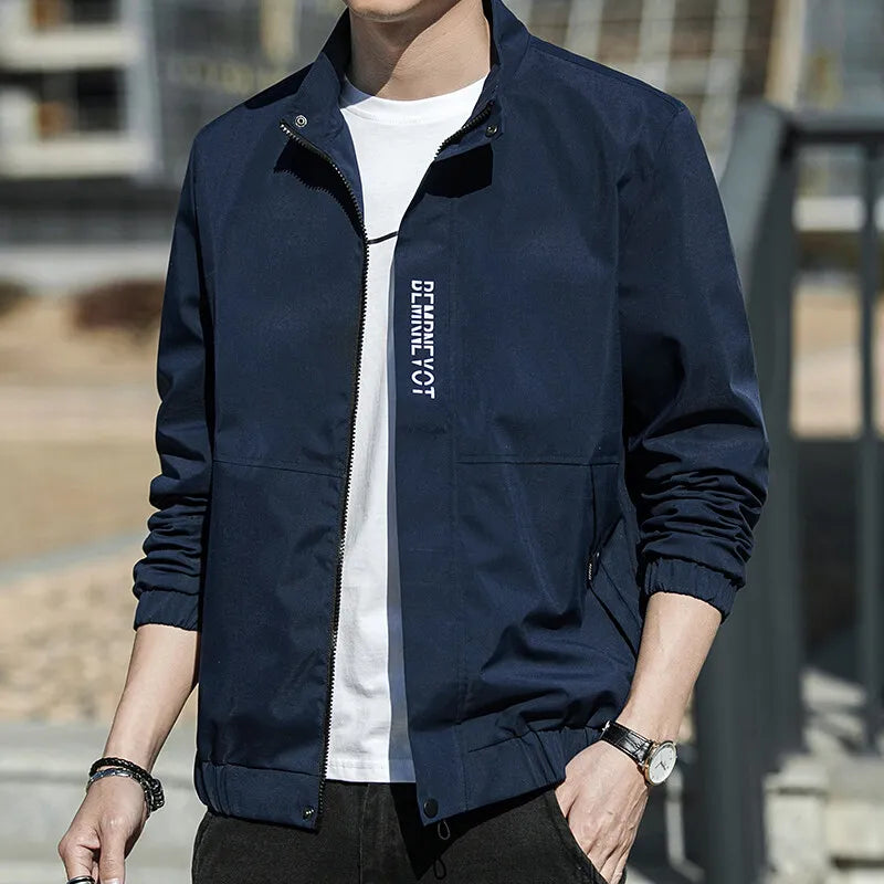 Men’s Autumn Stand Collar Jacket – Korean Style