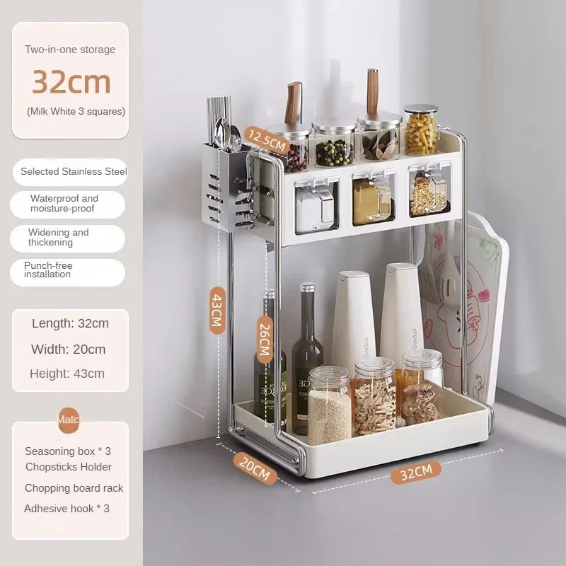 Multi-Functional Kitchen Seasoning & Storage Rack