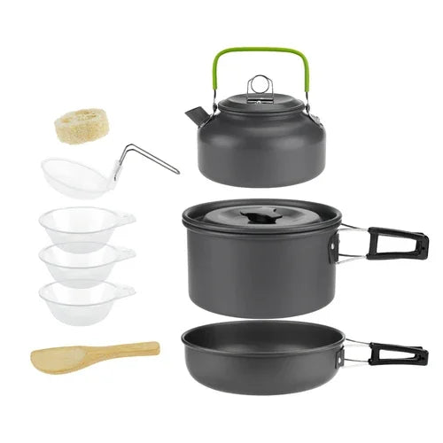 Camping Cookware Set Portable Pot & Pan for 1–7 Persons