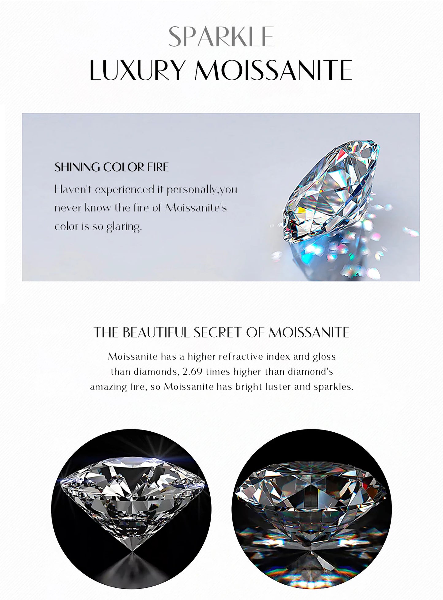 Moissanite Eternity Ring – 925 Sterling Silver Band