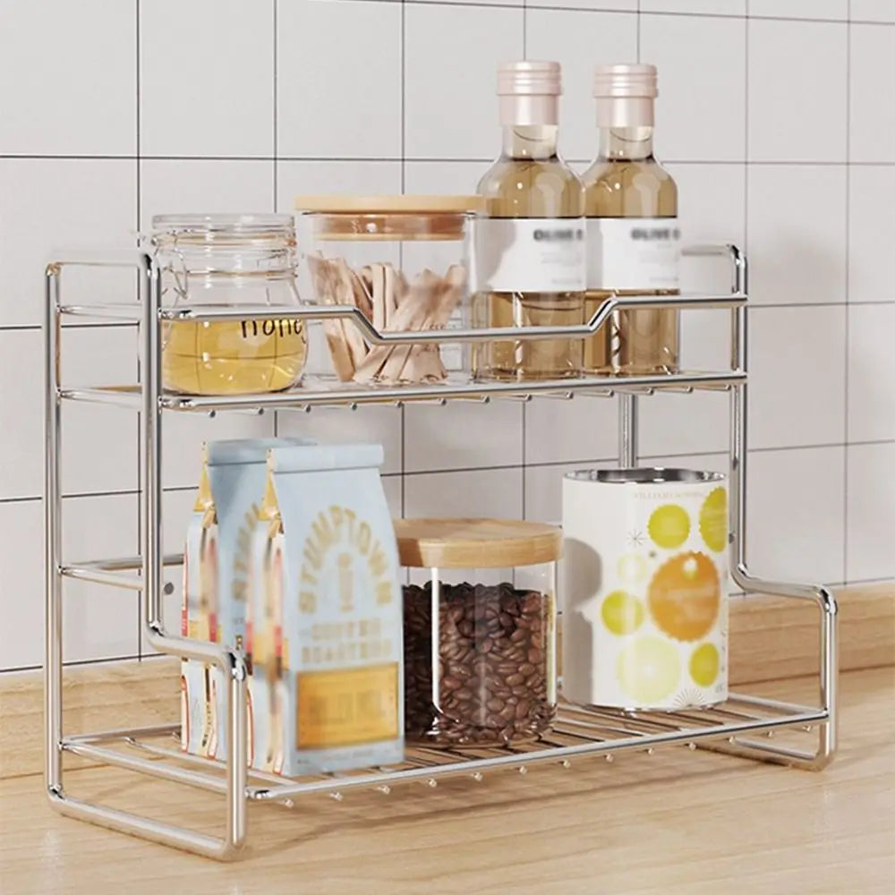 Double-Layer Kitchen Organizer Shelf – Waterproof Sink Storage