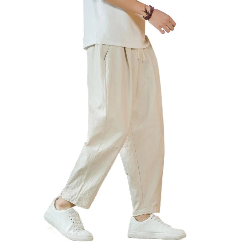 Men’s Cotton Linen Pants – Casual Loose Streetwear