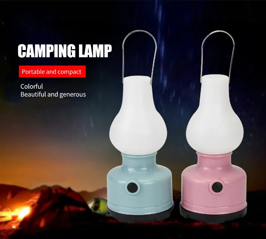 Portable Camping Lights Waterproof Outdoor Camp Lamp 2 Lighting Modes Tent Lamp for Hiking Climbing Yard