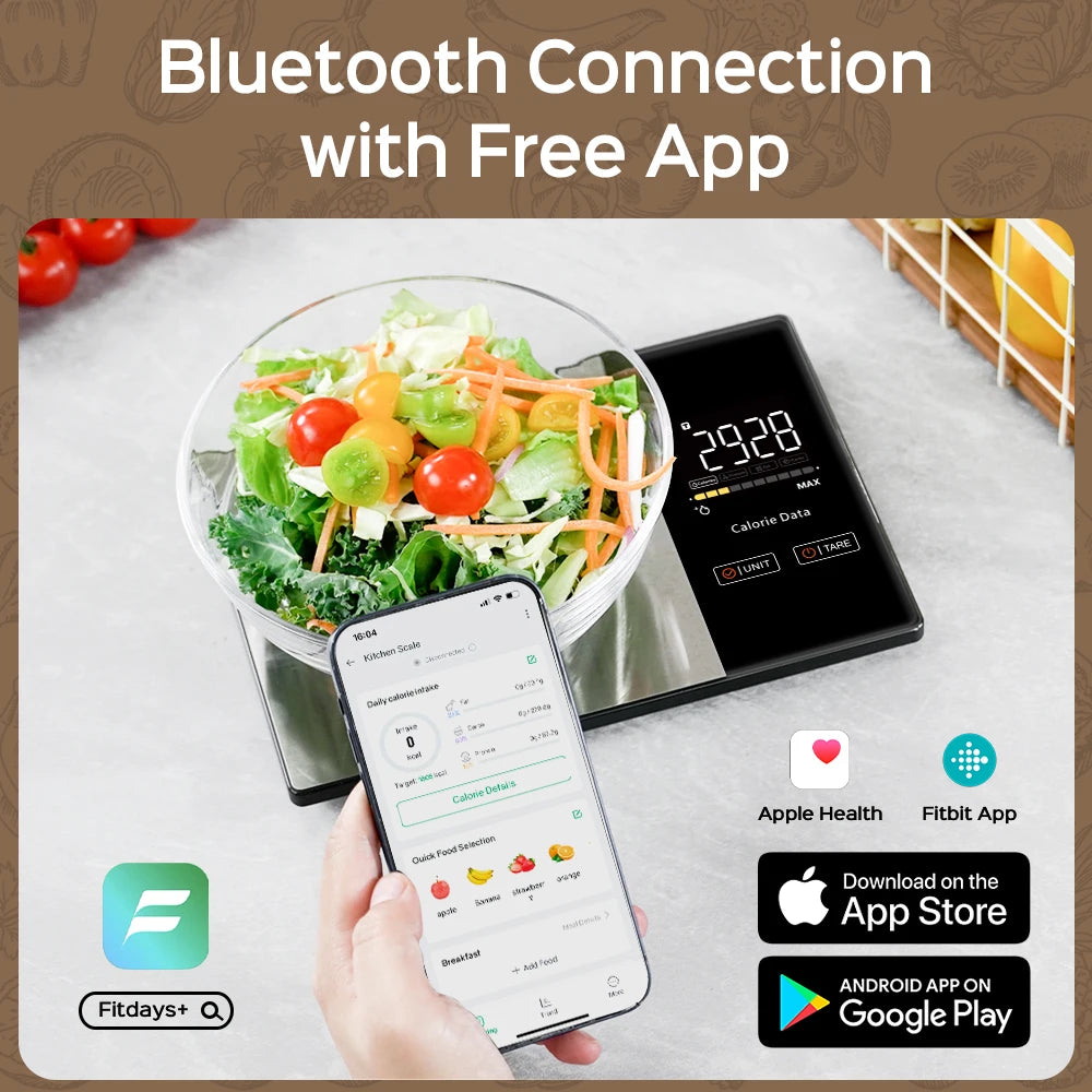 Digital Kitchen Scale 5kg – Smart Nutrition Food Scale