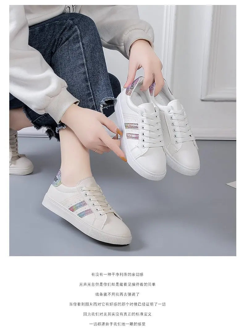 Women Sneakers Autumn New Casual Walking Shoes Woman Flat Lace Up High Quality Sneakers Fashion Flat-bottomed Casual Shoes