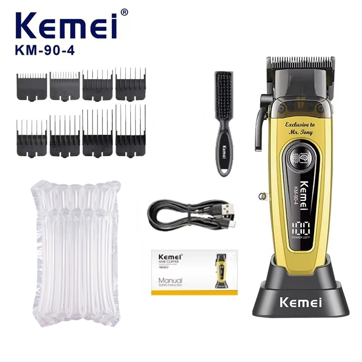 Professional Hair Clipper 11500 RPM Rechargeable KM-90-4