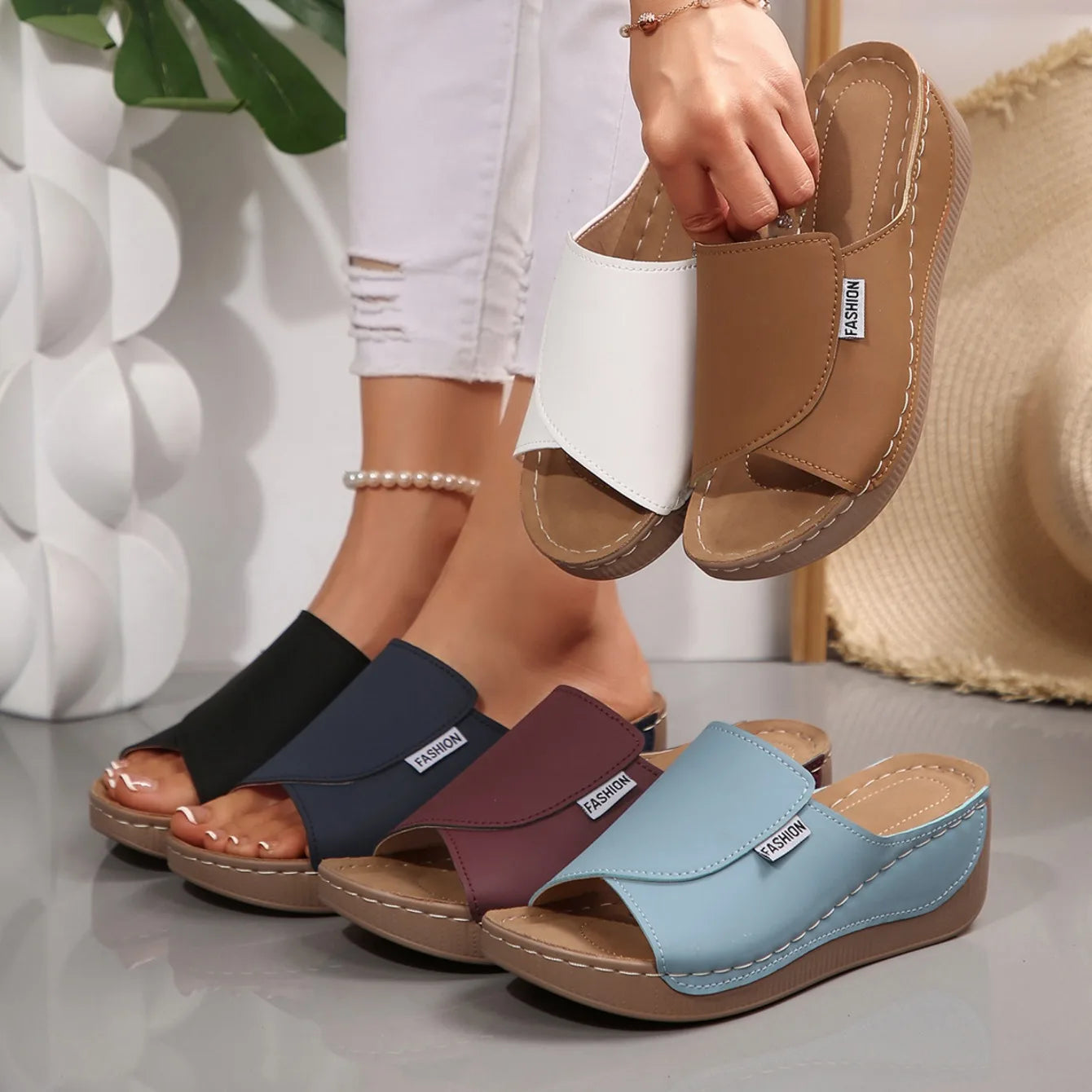 Women Wedge Slippers Summer 2025