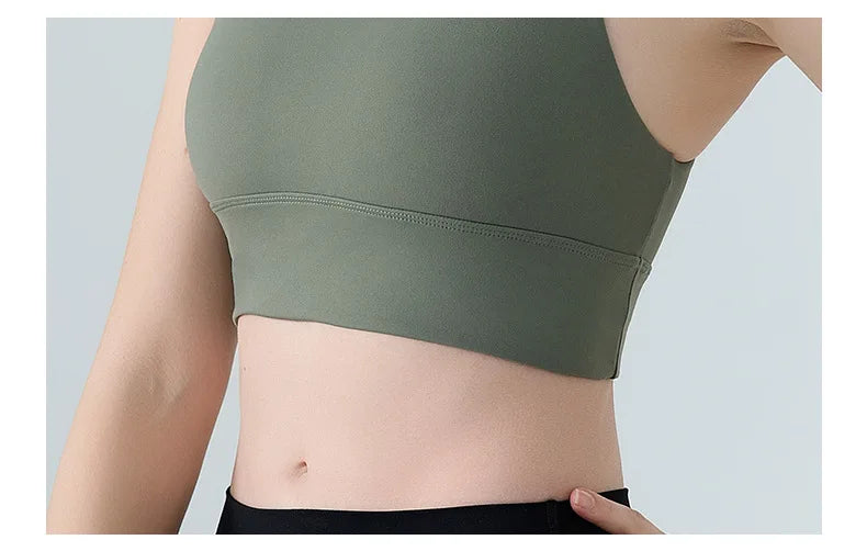 Sports Bra for Women, Shock-absorbing and Anti Sagging Bra, Worn Externally with Chest Cushion, Sloping Shoulder, Fitness Dance