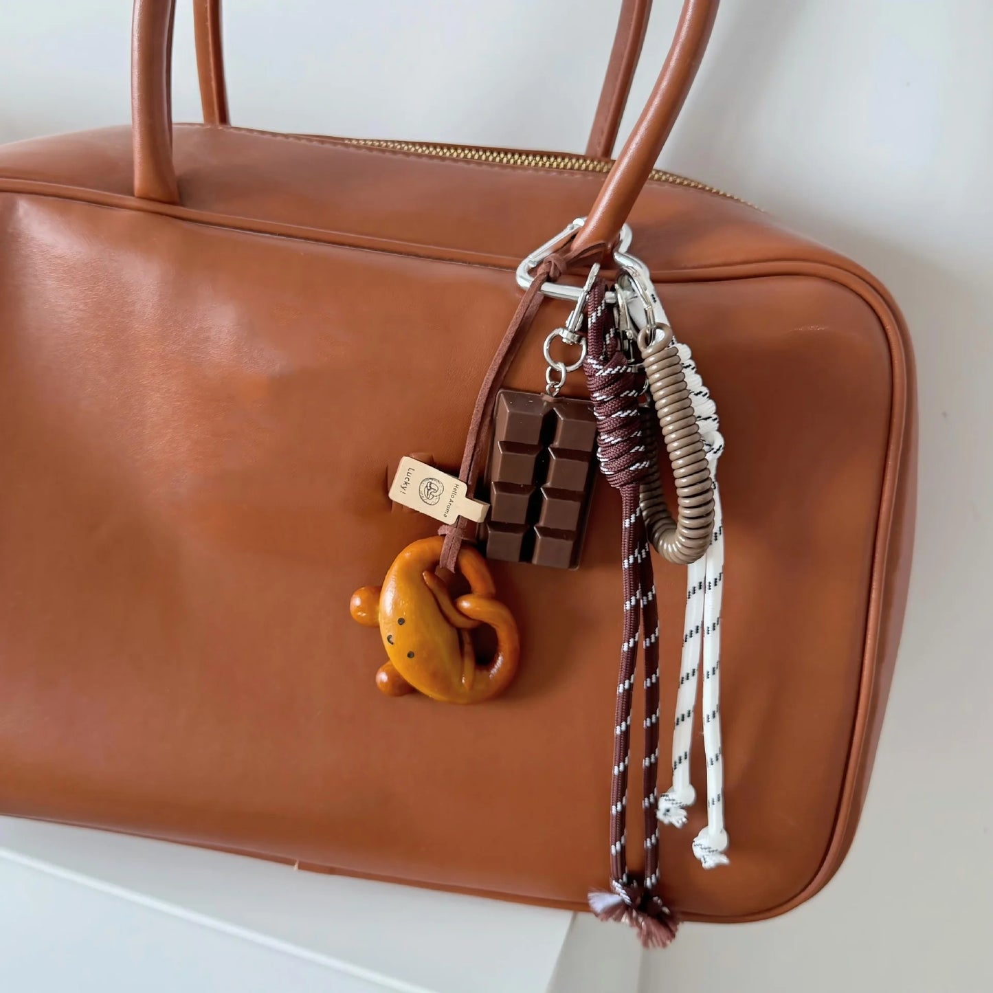 Sausage Dog Bear Keychain Braided Rope Baseball Bread Bead Pendant Mobile Bag Bag Fashion Accessories New Year Gift For Girl Kid