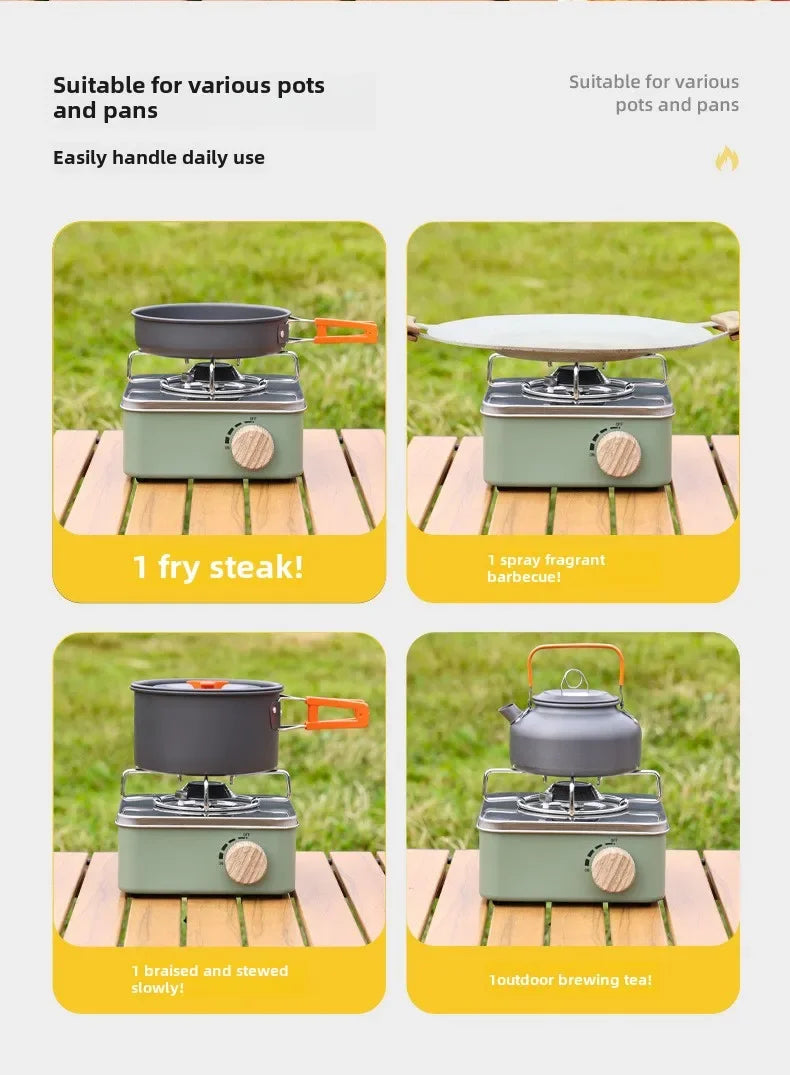 Portable Retro Camping Gas Stove with Ignition Device