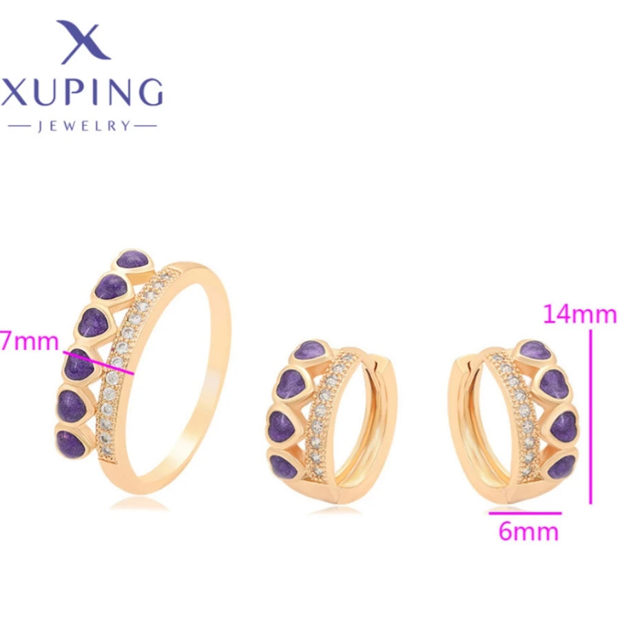 Xuping  Jewelry New Exquisite Style Pearl Round Shape Gold Color Rings Earrings Set for Women Set Party Wish Gifts 6533810