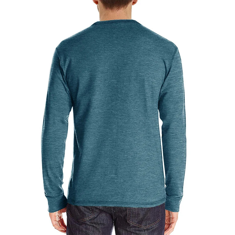 Men’s Casual Long Sleeve Elastic T-Shirt