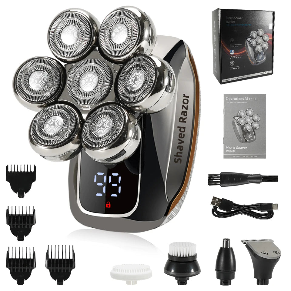 7D Electric Head Shaver for Bald Men