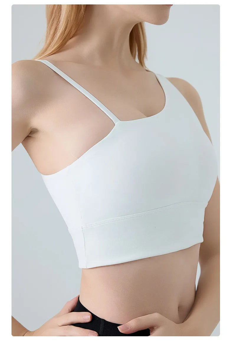 Sports Bra for Women, Shock-absorbing and Anti Sagging Bra, Worn Externally with Chest Cushion, Sloping Shoulder, Fitness Dance