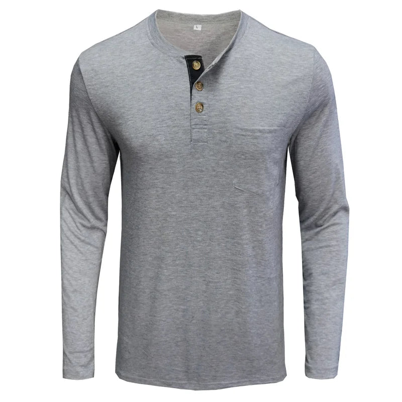 Men’s Casual Long Sleeve Elastic T-Shirt